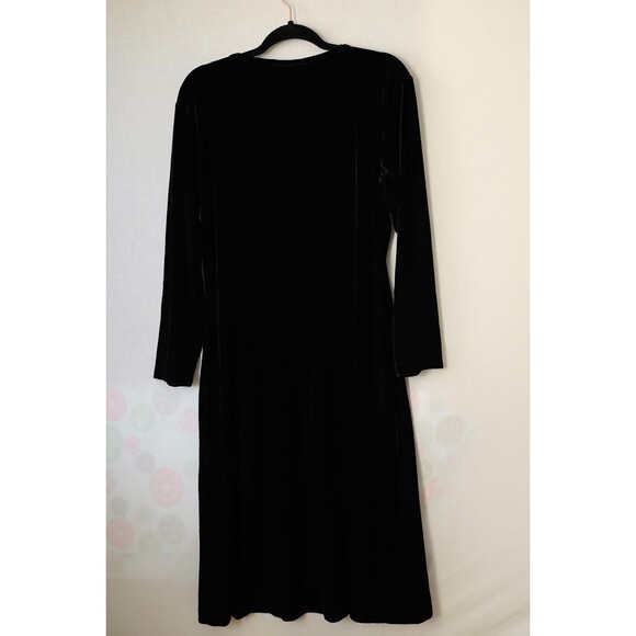 Sunbelt Black Velvet Dress L Goth Witchy longsleeve Event Party Cocktail - Picture 3 of 6